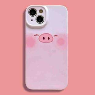 For iPhone 13 Film Printing Ultra-thin All Inclusive PC Phone Case(Shy Pig)