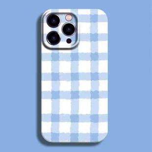For iPhone 13 Pro Film Printing Ultra-thin All Inclusive PC Phone Case(Blue Plaid)