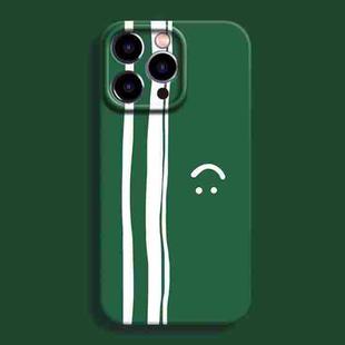 For iPhone 13 Pro Max Film Printing Ultra-thin All Inclusive PC Phone Case(Green Smiley)