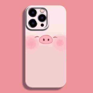 For iPhone 13 Pro Max Film Printing Ultra-thin All Inclusive PC Phone Case(Shy Pig)