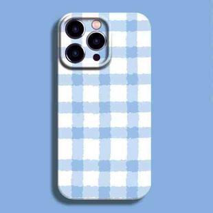 For iPhone 13 Pro Max Film Printing Ultra-thin All Inclusive PC Phone Case(Blue Plaid)