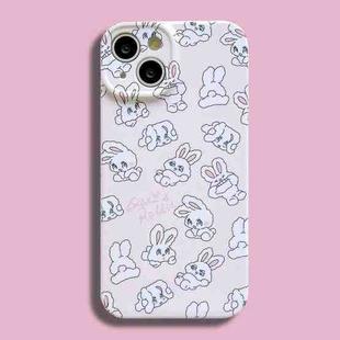 For iPhone 12 Film Printing Ultra-thin All Inclusive PC Phone Case(Pink Rabbit)