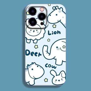 For iPhone 12 Pro Film Printing Ultra-thin All Inclusive PC Phone Case(Cartoon Elephant)