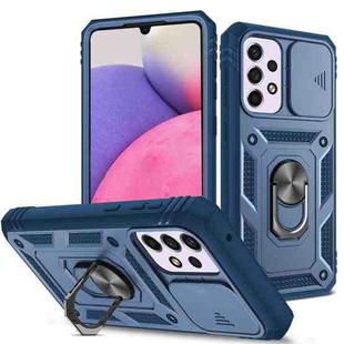 For Samsung Galaxy A33 5G Sliding Camera Cover TPU + PC Phone Case(Blue+Blue)