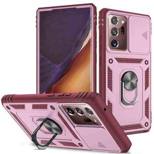 For Samsung Galaxy Note20 Ultra Sliding Camera Cover TPU + PC Phone Case(Pink+Red)