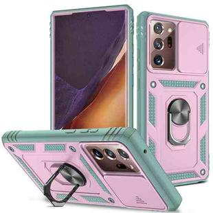 For Samsung Galaxy Note20 Ultra Sliding Camera Cover TPU + PC Phone Case(Pink+Green)