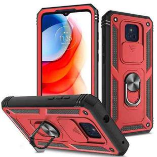 For Motorola Moto G Play 2021 Sliding Camera Cover TPU + PC Phone Case(Red+Black)