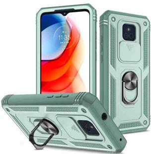 For Motorola Moto G Play 2021 Sliding Camera Cover TPU + PC Phone Case(Green+Green)