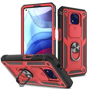 For Motorola Moto G Power 2021 Sliding Camera Cover TPU + PC Phone Case(Red+Black)
