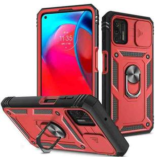 For Motorola Moto G Stylus 2021 Sliding Camera Cover TPU + PC Phone Case(Red+Black)