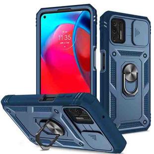 For Motorola Moto G Stylus 2021 Sliding Camera Cover TPU + PC Phone Case(Blue+Blue)
