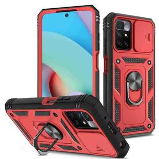 For Xiaomi Redmi 10 Sliding Camera Cover TPU + PC Phone Case(Red+Black)