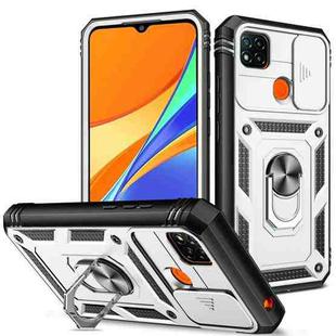 For Xiaomi Redmi 9C Sliding Camera Cover TPU + PC Phone Case(White+Black)