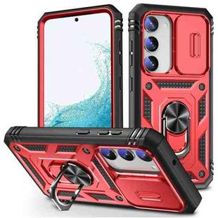 For Samsung Galaxy S23 5G Sliding Camera Cover TPU + PC Phone Case(Red+Black)