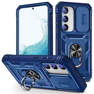 For Samsung Galaxy S23 5G Sliding Camera Cover TPU + PC Phone Case(Blue+Blue)