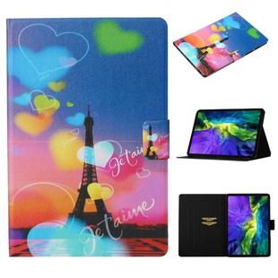 For iPad Pro 11 (2020) Coloured Drawing Pattern Horizontal Flip Leather Tablet Case with Holder & Card Slot & Sleep / Wake-up Function(Romantic Tower)