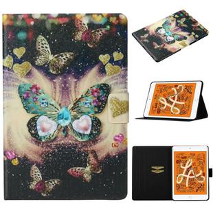 For iPad mini 5 / 4 / 3 / 2 / 1 Coloured Drawing Pattern Horizontal Flip Leather Case with Holder & Card Slot & Sleep / Wake-up Function(Butterflies)