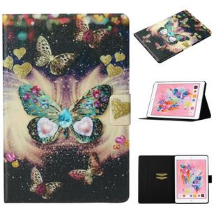 For iPad 10.2 Coloured Drawing Pattern Horizontal Flip Leather Case with Holder & Card Slot & Sleep / Wake-up Function(Butterflies)