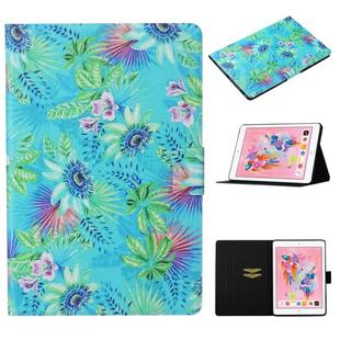 For iPad 10.2 Coloured Drawing Pattern Horizontal Flip Leather Case with Holder & Card Slot & Sleep / Wake-up Function(Flowers)