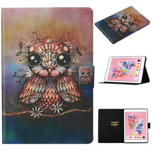 For iPad 10.2 Coloured Drawing Pattern Horizontal Flip Leather Case with Holder & Card Slot & Sleep / Wake-up Function(Owl)
