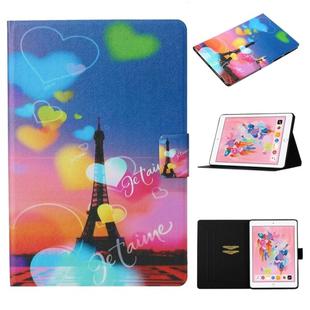 For iPad 10.2 Coloured Drawing Pattern Horizontal Flip Leather Case with Holder & Card Slot & Sleep / Wake-up Function(Romantic Tower)