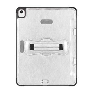 For iPad 10.2 / Pro 10.5 / Air 3 360 Degree Rotation Handheld Leather Back Tablet Case with Pencil Slot(Silver)