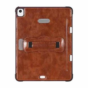 For iPad 10.2 / Pro 10.5 / Air 3 360 Degree Rotation Handheld Leather Back Tablet Case with Pencil Slot(Brown)