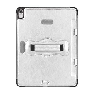 For iPad Air 4 / Air 5 360 Degree Rotation Handheld Leather Back Tablet Case with Pencil Slot(Silver)