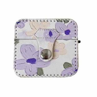 For AirPods 1/2 PU Leather Wireless Earphone Case(Oil Painting Flowers)