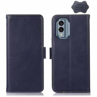 For Nokia X30 5G Crazy Horse Top Layer Cowhide Leather Phone Case(Blue)