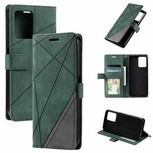 For Realme C30 4G Skin Feel Splicing Leather Phone Case(Green)