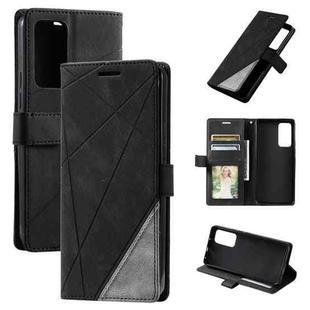 For Xiaomi 12 Lite Skin Feel Splicing Leather Phone Case(Black)