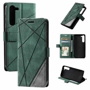 For Samsung Galaxy S23+ 5G Skin Feel Splicing Leather Phone Case(Green)