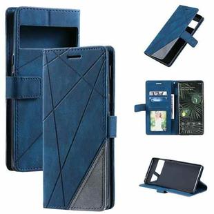 For Google Pixel 7 Pro Skin Feel Splicing Leather Phone Case(Blue)