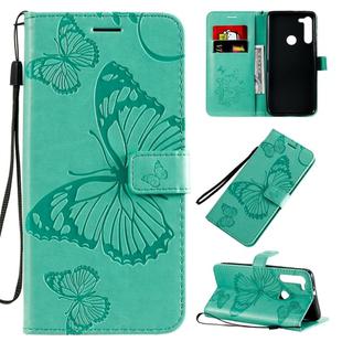 For Motorola Moto G8 3D Butterflies Embossing Pattern Horizontal Flip Leather Case with Holder & Card Slot & Wallet & Lanyard(Green)