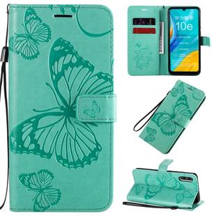 For Huawei Enjoy 10e 3D Butterflies Embossing Pattern Horizontal Flip Leather Case with Holder & Card Slot & Wallet & Lanyard(Green)