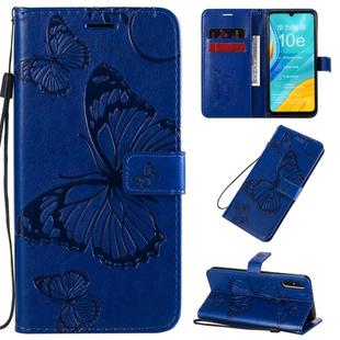 For Huawei Enjoy 10e 3D Butterflies Embossing Pattern Horizontal Flip Leather Case with Holder & Card Slot & Wallet & Lanyard(Blue)