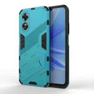 For OPPO A17 4G Global Punk Armor 2 in 1 PC + TPU Shockproof Phone Case with Holder(Blue)