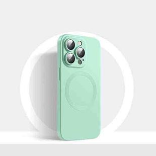 For iPhone 13 Pro Max CD Texture MagSafe Liquid Silicone Phone Case(Mint Green)