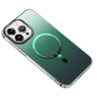 For iPhone 14 Plus MagSafe Gradient Phone Case(Dark Green)