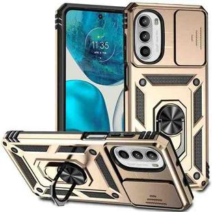 For Motorola Moto G52/G82 Sliding Camshield Holder Phone Case(Gold)