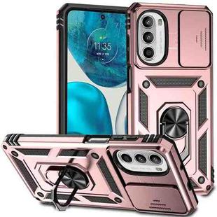 For Motorola Moto G52/G82 Sliding Camshield Holder Phone Case(Rose Gold)
