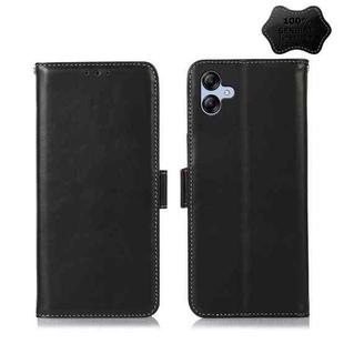 For Samsung Galaxy A04e Crazy Horse Top Layer Cowhide Leather Phone Case(Black)