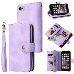 For iPhone 6s / 6 Multifunctional Card Slot Zipper Wallet Leather Phone Case(Purple)