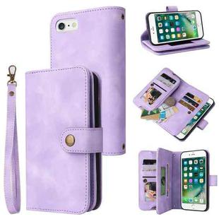 For iPhone 6s Plus / 6 Plus Multifunctional Card Slot Zipper Wallet Leather Phone Case(Purple)