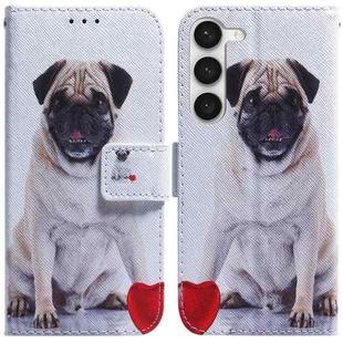 For Samsung Galaxy S23 5G Coloured Drawing Flip Leather Phone Case(Pug)