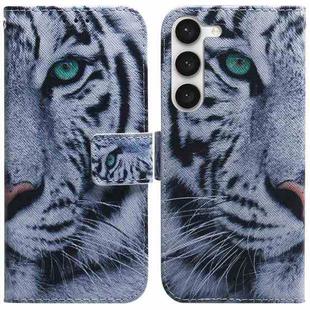 For Samsung Galaxy S23+ 5G Coloured Drawing Flip Leather Phone Case(Tiger)