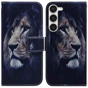 For Samsung Galaxy S23+ 5G Coloured Drawing Flip Leather Phone Case(Lion)