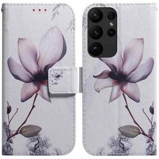 For Samsung Galaxy S23 Ultra 5G Coloured Drawing Flip Leather Phone Case(Magnolia)