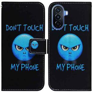 For Huawei nova Y70 Plus Coloured Drawing Flip Leather Phone Case(Anger)